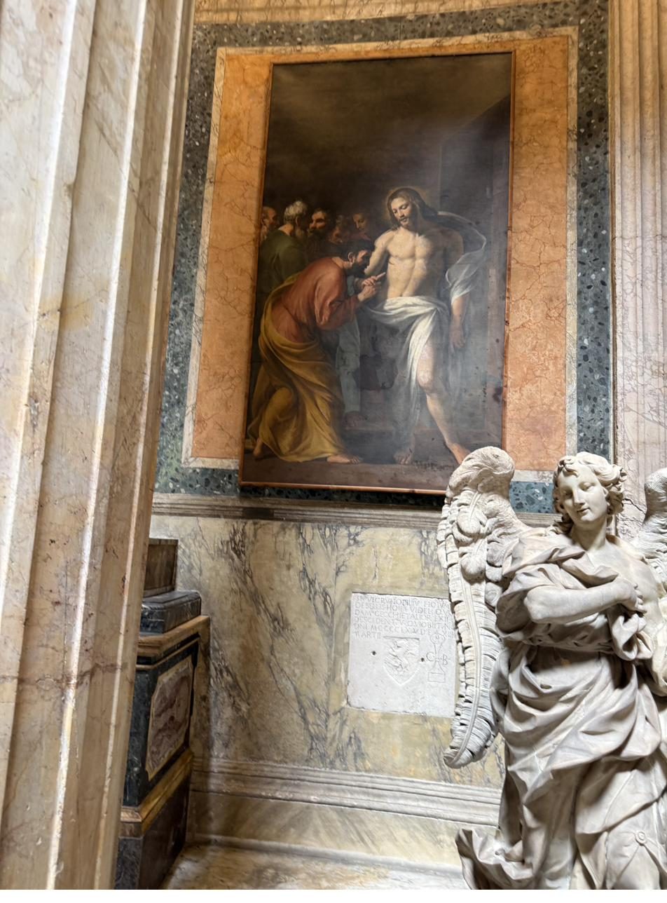 The Incredulity of Saint Thomas, with a Marble Angel